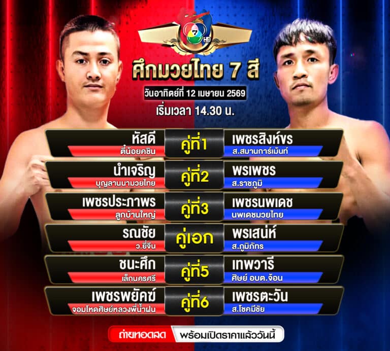 โปรแกรมมวยวันนี้ 12-4-69